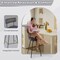 Set of 2 Grey Linen Upholstered Bar Stools with 360 Degree Swivel Metal Frame and 29” Seat Height